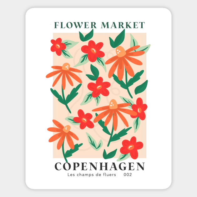 flower market - copenhagen Sticker by mckhowdesign